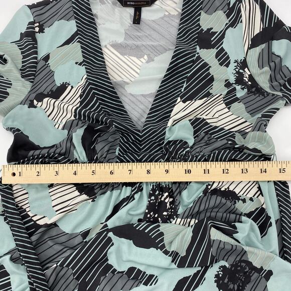 BCBGMAXARIA Long Sleeve Pullover V-Neck Self Tie Dress Size S Knee Length Y2K - Picture 8 of 8